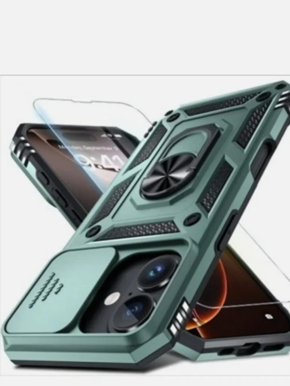 Case for iPhone 16 Pro Max Phone Cover Built in Slide Camera Lens Cover+Screen